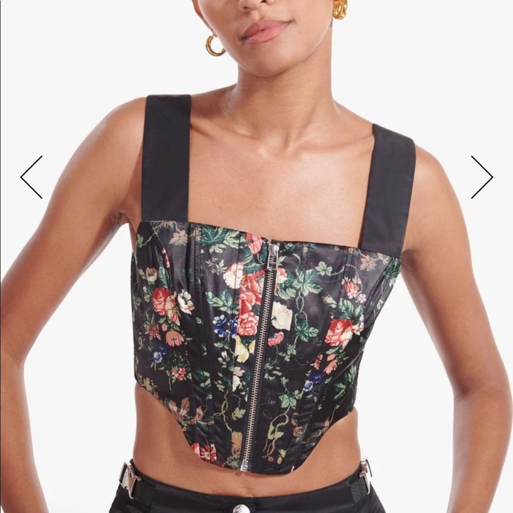 STAUD floral corset Cindy top